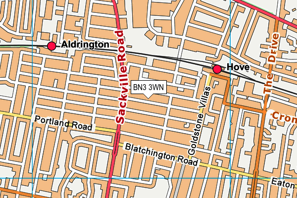 BN3 3WN map - OS VectorMap District (Ordnance Survey) BN3 3WN map - OS VectorMap District (Ordnance Survey)