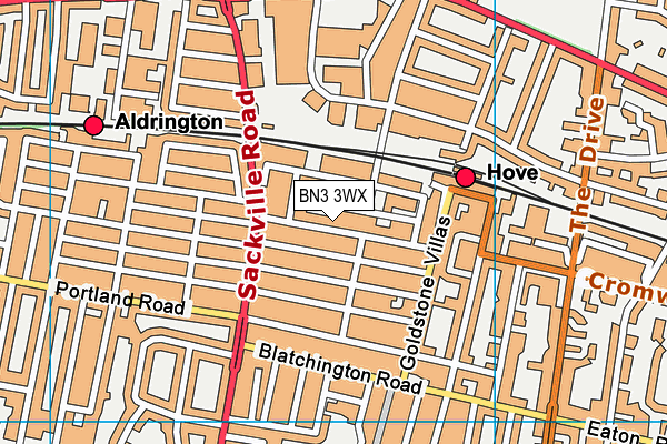 BN3 3WX map - OS VectorMap District (Ordnance Survey) BN3 3WX map - OS VectorMap District (Ordnance Survey)