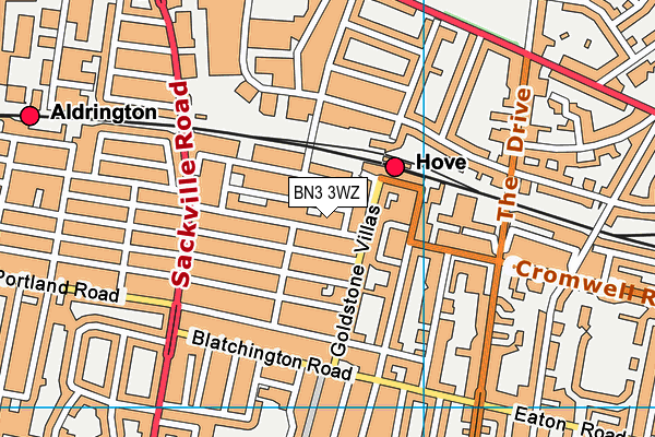 BN3 3WZ map - OS VectorMap District (Ordnance Survey) BN3 3WZ map - OS VectorMap District (Ordnance Survey)
