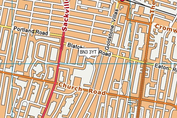BN3 3YT map - OS VectorMap District (Ordnance Survey) BN3 3YT map - OS VectorMap District (Ordnance Survey)