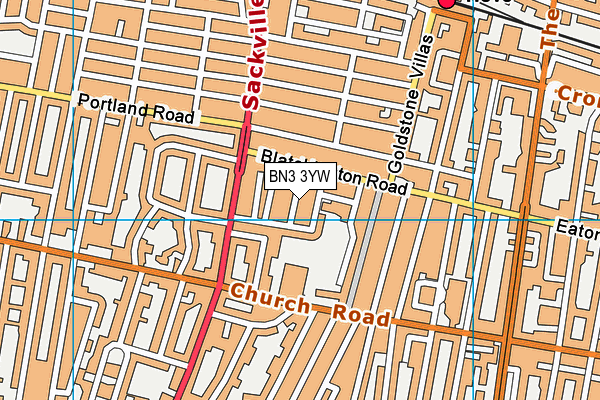 BN3 3YW map - OS VectorMap District (Ordnance Survey) BN3 3YW map - OS VectorMap District (Ordnance Survey)