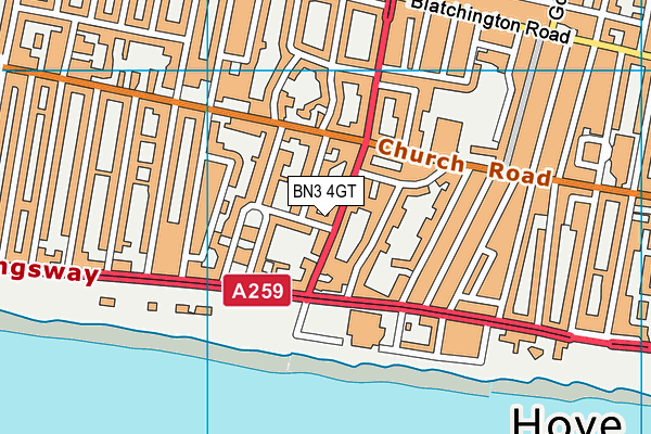 BN3 4GT map - OS VectorMap District (Ordnance Survey) BN3 4GT map - OS VectorMap District (Ordnance Survey)