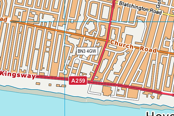 BN3 4GW map - OS VectorMap District (Ordnance Survey) BN3 4GW map - OS VectorMap District (Ordnance Survey)