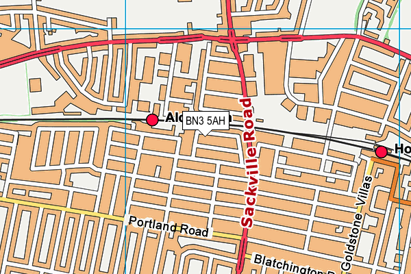 BN3 5AH map - OS VectorMap District (Ordnance Survey) BN3 5AH map - OS VectorMap District (Ordnance Survey)