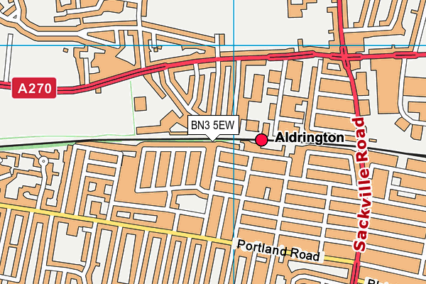 BN3 5EW map - OS VectorMap District (Ordnance Survey)