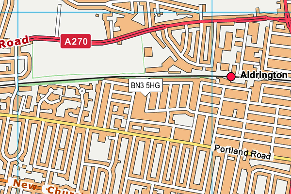 BN3 5HG map - OS VectorMap District (Ordnance Survey)