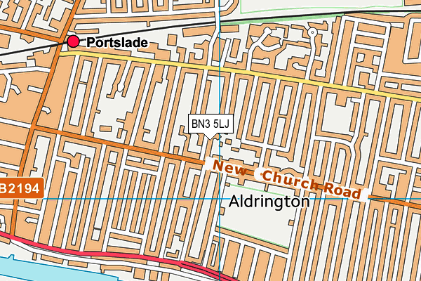 BN3 5LJ map - OS VectorMap District (Ordnance Survey)