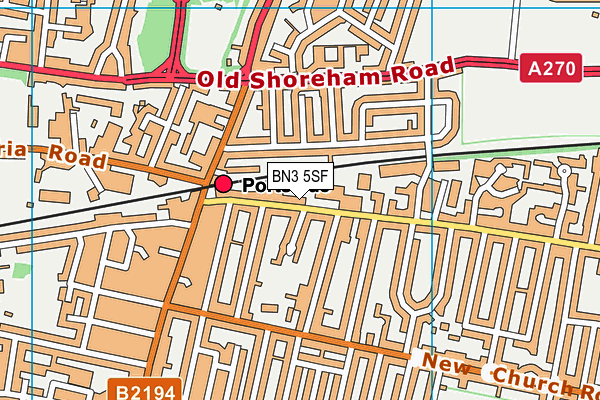BN3 5SF map - OS VectorMap District (Ordnance Survey) BN3 5SF map - OS VectorMap District (Ordnance Survey)