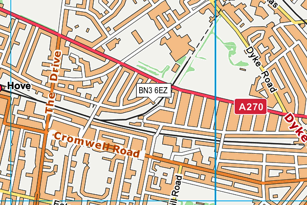 BN3 6EZ map - OS VectorMap District (Ordnance Survey)