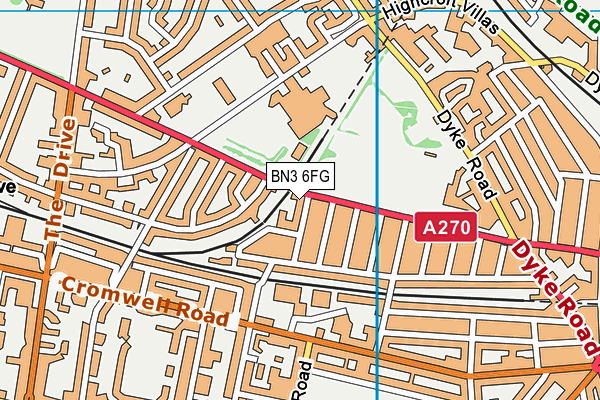 BN3 6FG map - OS VectorMap District (Ordnance Survey) BN3 6FG map - OS VectorMap District (Ordnance Survey)