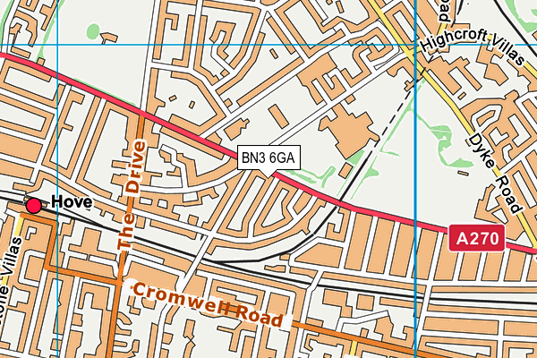 BN3 6GA map - OS VectorMap District (Ordnance Survey) BN3 6GA map - OS VectorMap District (Ordnance Survey)
