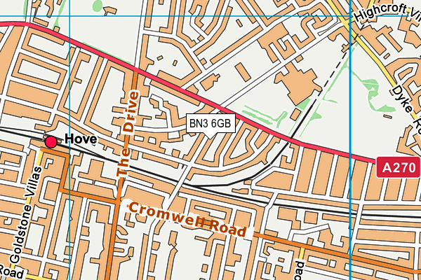 BN3 6GB map - OS VectorMap District (Ordnance Survey)