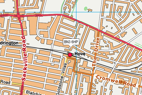 BN3 6HP map - OS VectorMap District (Ordnance Survey)