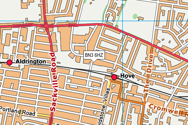 BN3 6HZ map - OS VectorMap District (Ordnance Survey)