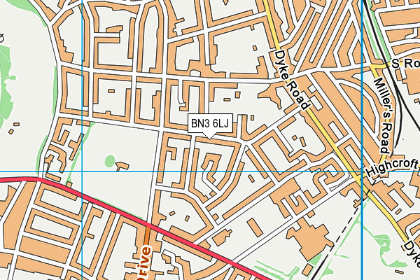 BN3 6LJ map - OS VectorMap District (Ordnance Survey) BN3 6LJ map - OS VectorMap District (Ordnance Survey)