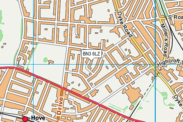 BN3 6LZ map - OS VectorMap District (Ordnance Survey) BN3 6LZ map - OS VectorMap District (Ordnance Survey)
