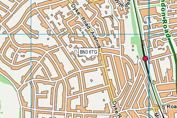 BN3 6TG map - OS VectorMap District (Ordnance Survey)