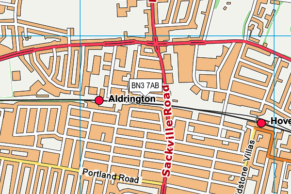 BN3 7AB map - OS VectorMap District (Ordnance Survey) BN3 7AB map - OS VectorMap District (Ordnance Survey)