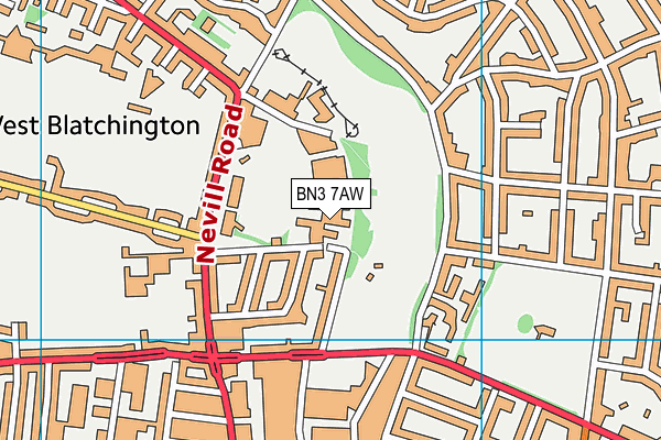 BN3 7AW map - OS VectorMap District (Ordnance Survey) BN3 7AW map - OS VectorMap District (Ordnance Survey)