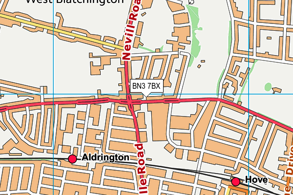 BN3 7BX map - OS VectorMap District (Ordnance Survey) BN3 7BX map - OS VectorMap District (Ordnance Survey)