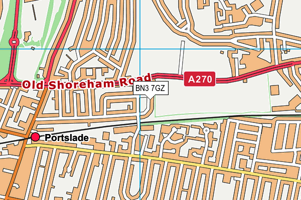 BN3 7GZ map - OS VectorMap District (Ordnance Survey)
