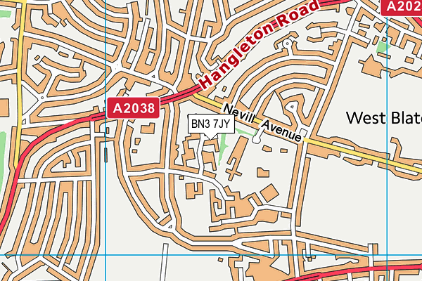 BN3 7JY map - OS VectorMap District (Ordnance Survey) BN3 7JY map - OS VectorMap District (Ordnance Survey)