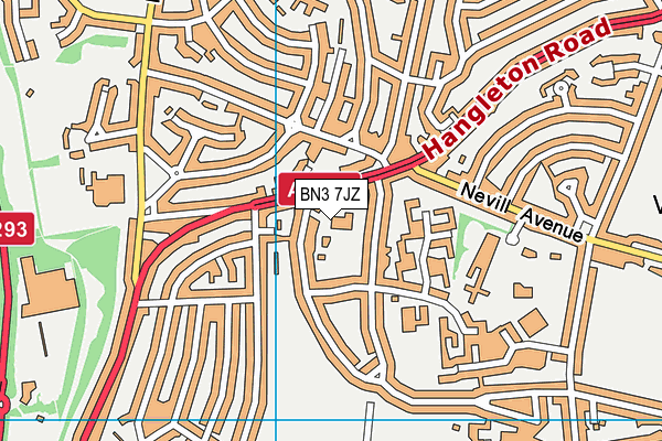 BN3 7JZ map - OS VectorMap District (Ordnance Survey) BN3 7JZ map - OS VectorMap District (Ordnance Survey)