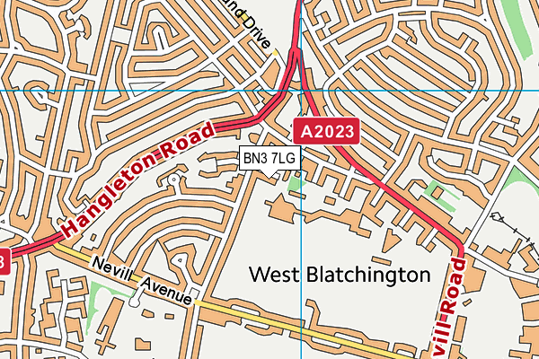 BN3 7LG map - OS VectorMap District (Ordnance Survey) BN3 7LG map - OS VectorMap District (Ordnance Survey)