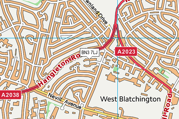 BN3 7LJ map - OS VectorMap District (Ordnance Survey) BN3 7LJ map - OS VectorMap District (Ordnance Survey)