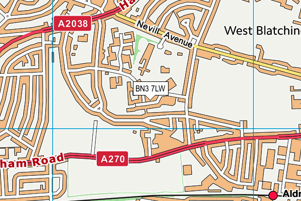 BN3 7LW map - OS VectorMap District (Ordnance Survey) BN3 7LW map - OS VectorMap District (Ordnance Survey)