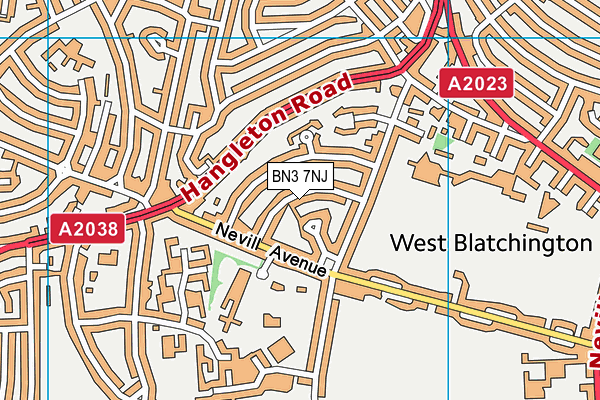 BN3 7NJ map - OS VectorMap District (Ordnance Survey) BN3 7NJ map - OS VectorMap District (Ordnance Survey)
