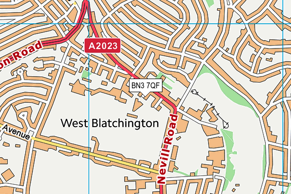 BN3 7QF map - OS VectorMap District (Ordnance Survey)