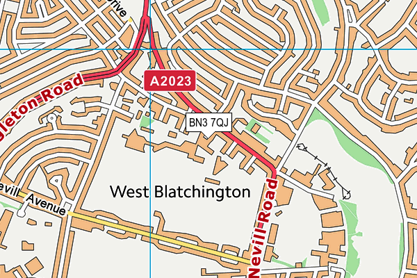 BN3 7QJ map - OS VectorMap District (Ordnance Survey) BN3 7QJ map - OS VectorMap District (Ordnance Survey)
