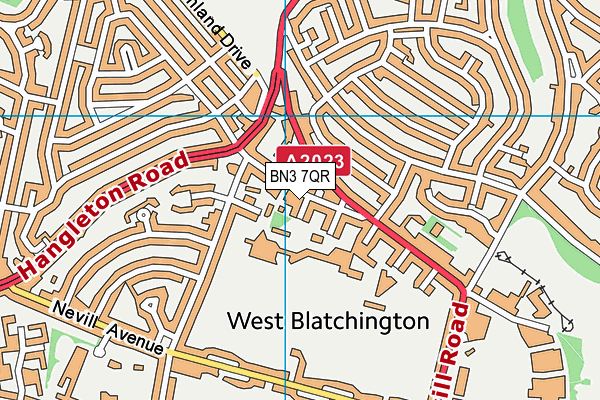 BN3 7QR map - OS VectorMap District (Ordnance Survey) BN3 7QR map - OS VectorMap District (Ordnance Survey)