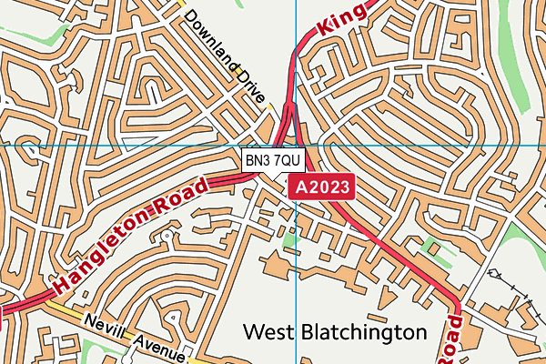 BN3 7QU map - OS VectorMap District (Ordnance Survey) BN3 7QU map - OS VectorMap District (Ordnance Survey)