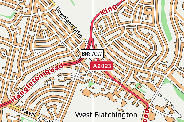 BN3 7QW map - OS VectorMap District (Ordnance Survey) BN3 7QW map - OS VectorMap District (Ordnance Survey)