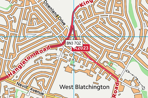 BN3 7QZ map - OS VectorMap District (Ordnance Survey) BN3 7QZ map - OS VectorMap District (Ordnance Survey)