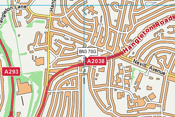 BN3 7SG map - OS VectorMap District (Ordnance Survey) BN3 7SG map - OS VectorMap District (Ordnance Survey)