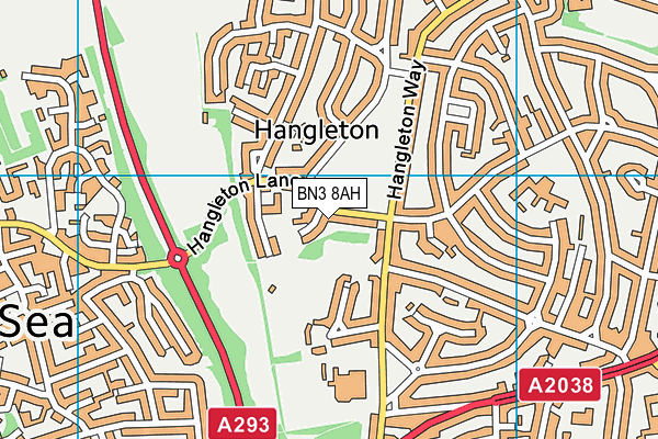 BN3 8AH map - OS VectorMap District (Ordnance Survey) BN3 8AH map - OS VectorMap District (Ordnance Survey)