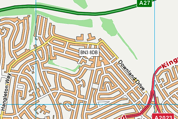 BN3 8DB map - OS VectorMap District (Ordnance Survey) BN3 8DB map - OS VectorMap District (Ordnance Survey)