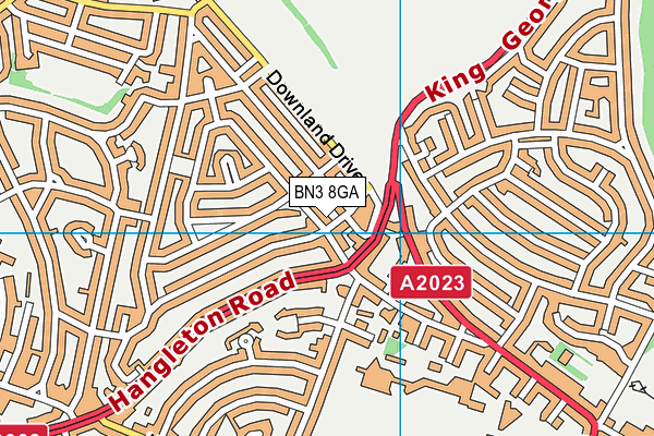 BN3 8GA map - OS VectorMap District (Ordnance Survey) BN3 8GA map - OS VectorMap District (Ordnance Survey)