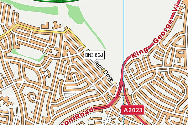 BN3 8GJ map - OS VectorMap District (Ordnance Survey)
