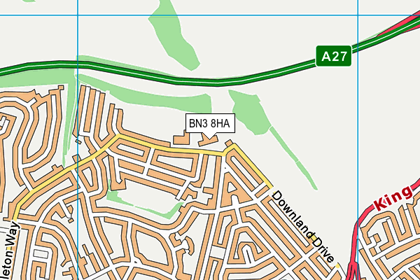 BN3 8HA map - OS VectorMap District (Ordnance Survey) BN3 8HA map - OS VectorMap District (Ordnance Survey)