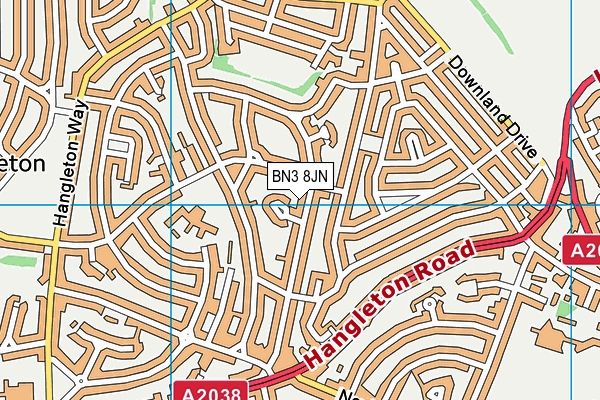 BN3 8JN map - OS VectorMap District (Ordnance Survey) BN3 8JN map - OS VectorMap District (Ordnance Survey)