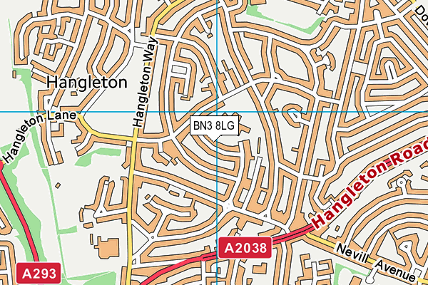 BN3 8LG map - OS VectorMap District (Ordnance Survey) BN3 8LG map - OS VectorMap District (Ordnance Survey)