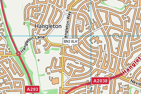 BN3 8LH map - OS VectorMap District (Ordnance Survey) BN3 8LH map - OS VectorMap District (Ordnance Survey)