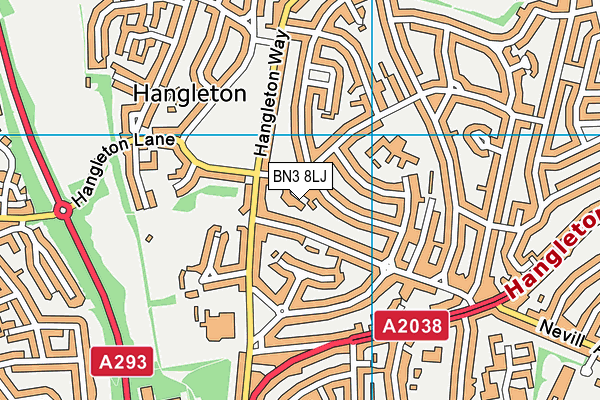 BN3 8LJ map - OS VectorMap District (Ordnance Survey) BN3 8LJ map - OS VectorMap District (Ordnance Survey)
