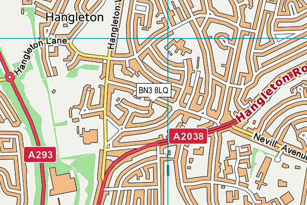 BN3 8LQ map - OS VectorMap District (Ordnance Survey) BN3 8LQ map - OS VectorMap District (Ordnance Survey)