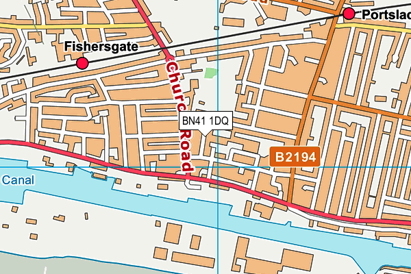 BN41 1DQ map - OS VectorMap District (Ordnance Survey)