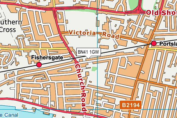 BN41 1GW map - OS VectorMap District (Ordnance Survey) BN41 1GW map - OS VectorMap District (Ordnance Survey)